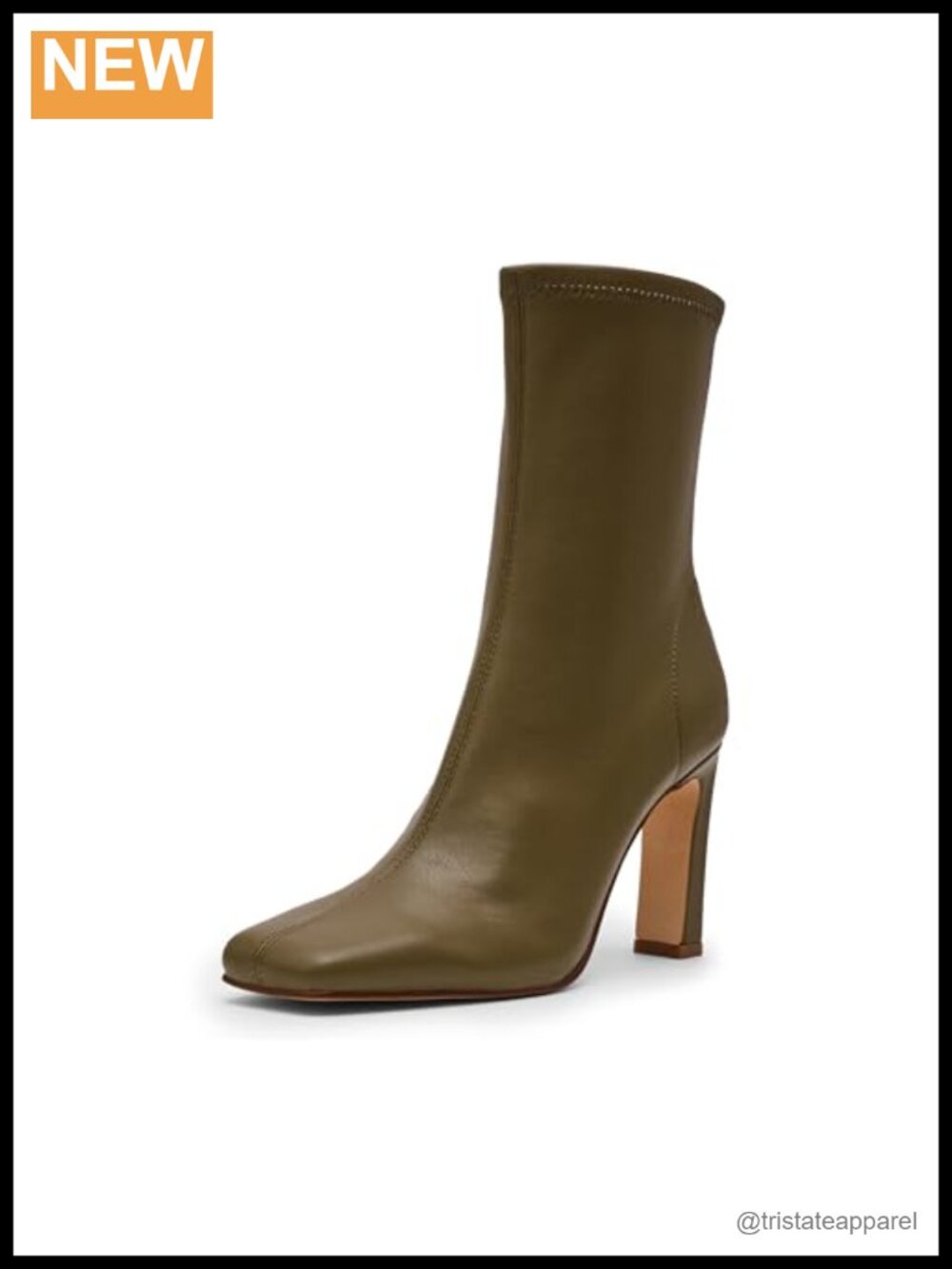 Mid Calf Bootie Block Heel Zip Closure Fall Boots